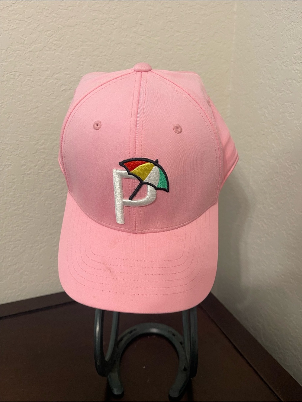 Puma Pink Baseball Cap with Multicolor Umbrella Logo